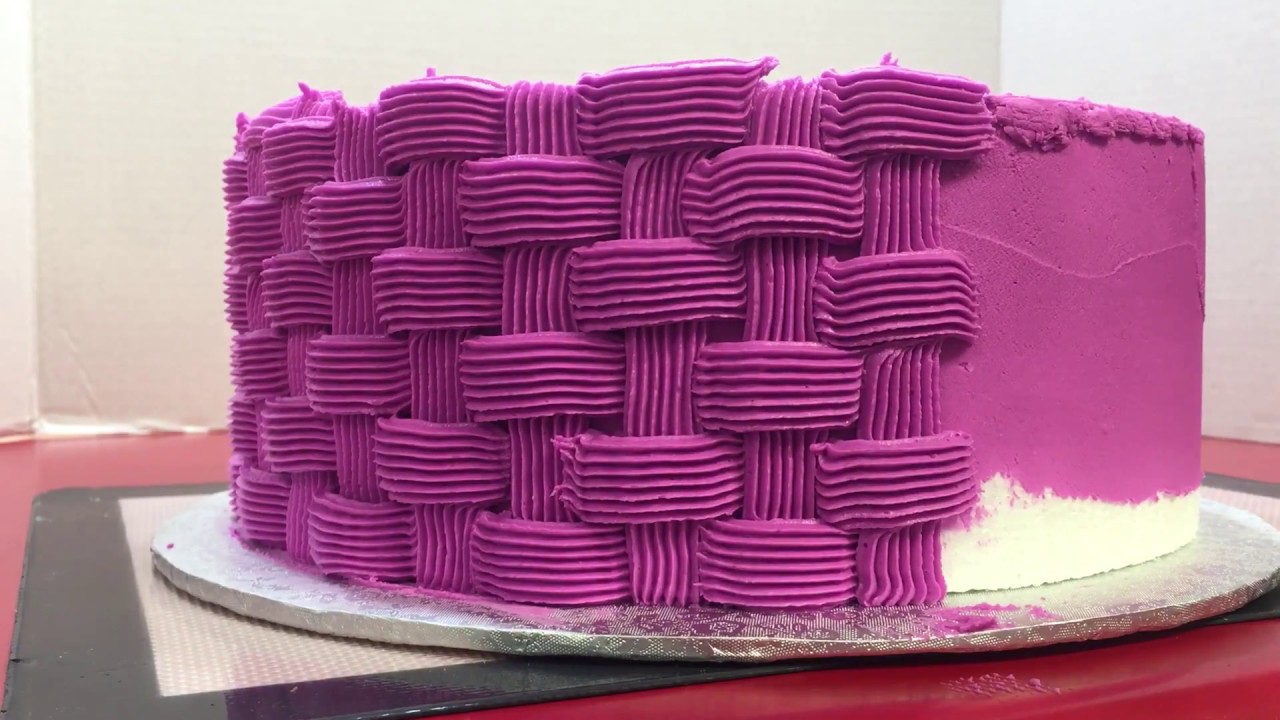 How to pipe an Easter Basketweave Cake Tutorial - YouTube