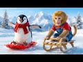 Monkey Nana Rescues a Little Penguin and Knits a Warm Scarf for Him - Nana Monkey Life 🐒🧣🐧