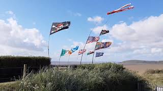 Flags flying in strong winds !