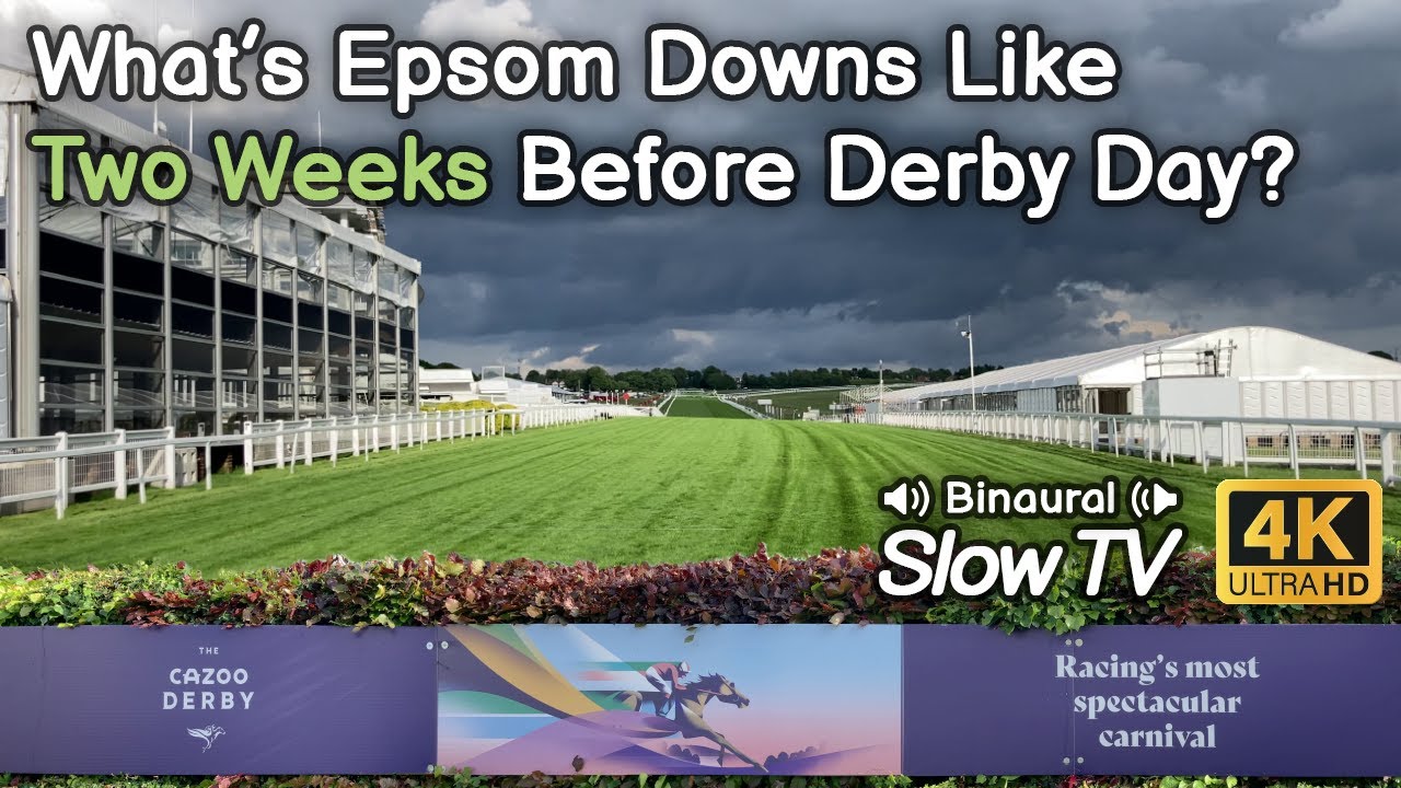 A Windy Walk on Epsom Downs Two Weeks Before The Cazoo Epsom Derby Festival 2022 (Binaural Audio)