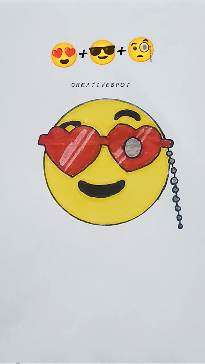 Mix emoji challenge drawing | 😍 😎 🧐=? #shorts #art #drawing #challenge #emoji #viral #creativespot