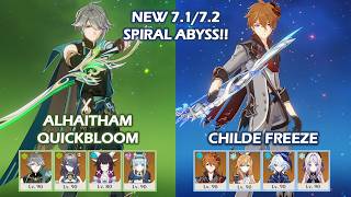 Download lagu NEW 7.1/7.2 Spiral Abyss!! | Alhaitham Quickbloom & Childe Freeze | Genshin Impact
