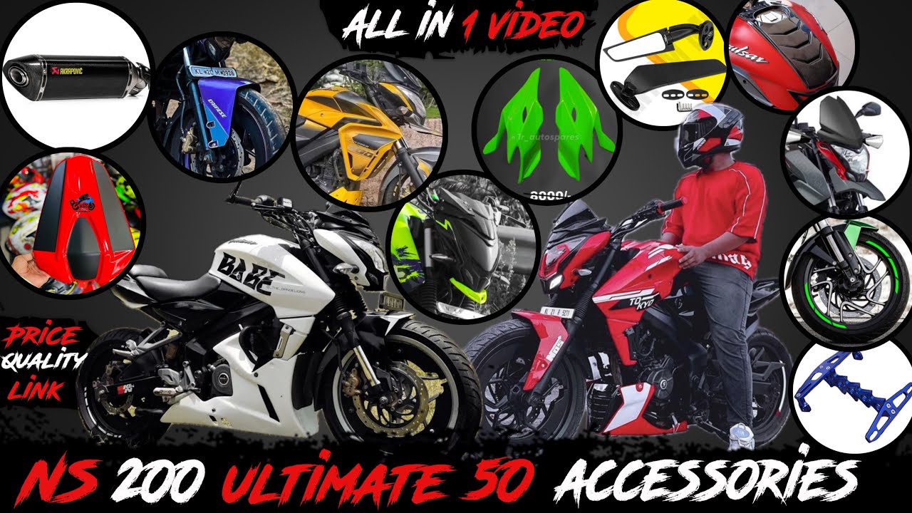 NS200 all accessories & modification in 1 video🔥ns200 underbelly,visor,winglet,stealth mirror,x3kit