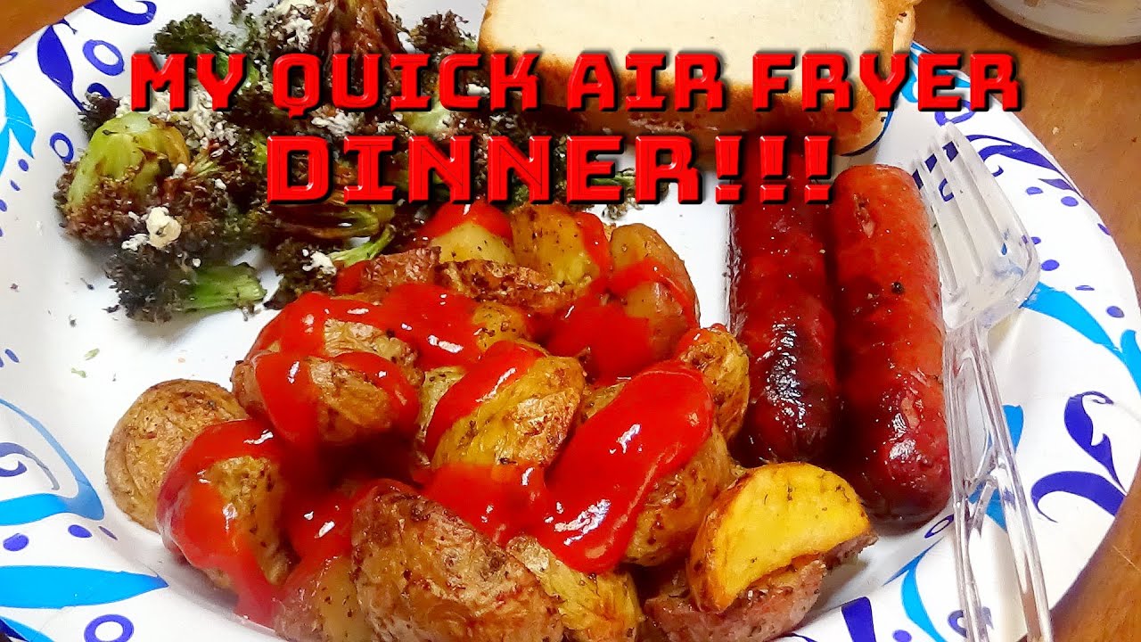 Quick Air Fryer Dinner on a Week Night Cooking Baby Potatoes