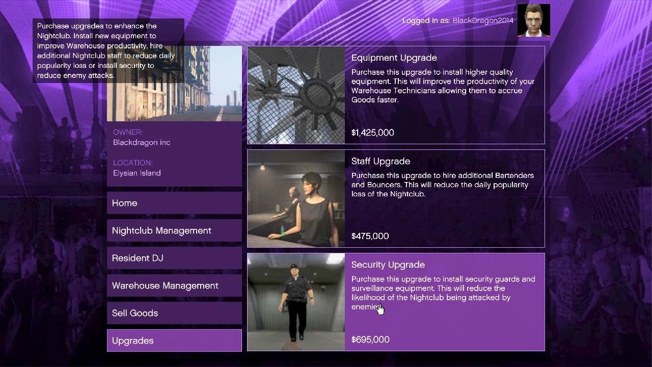 Grand Theft Auto V new nightclub upgrades