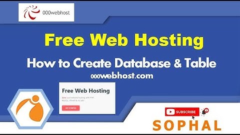 How to create database and table in 000webhost