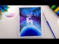 Cómo dibujar un Paisaje de universo con acuarela - ideas de paisajes fáciles