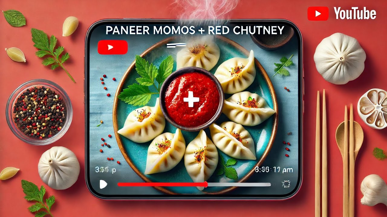 Paneer Momo + Red Chutney 🤤 | Street Style Momos at Home
