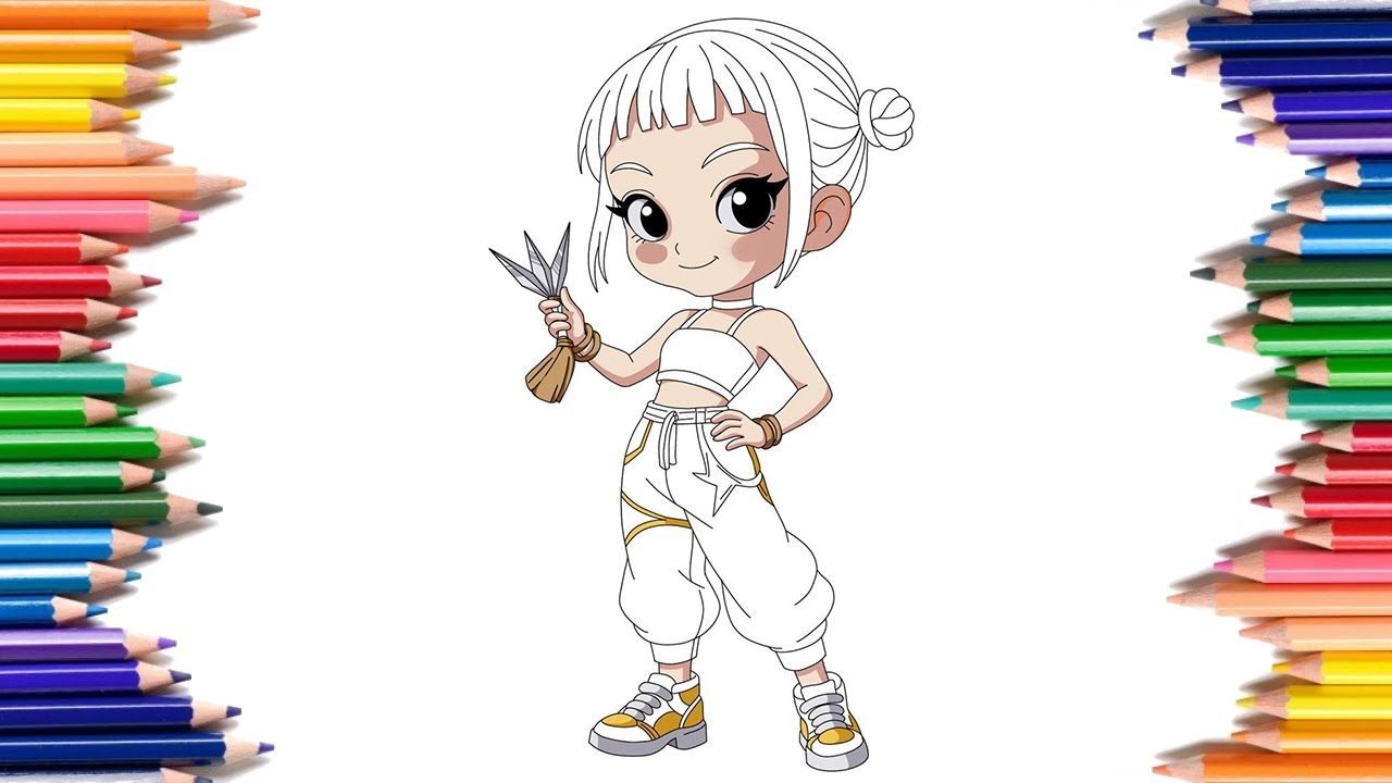 kpop demon hunters coloring pages - zoey coloring - fun art