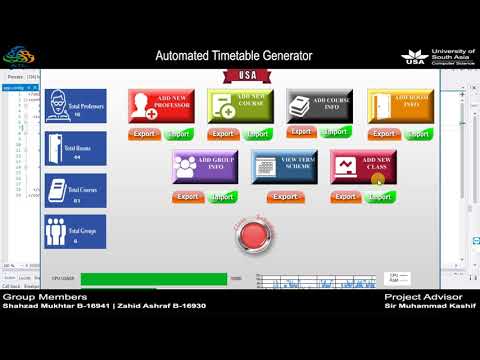DEMO - automatic timetable generator B 16941 , B 16930