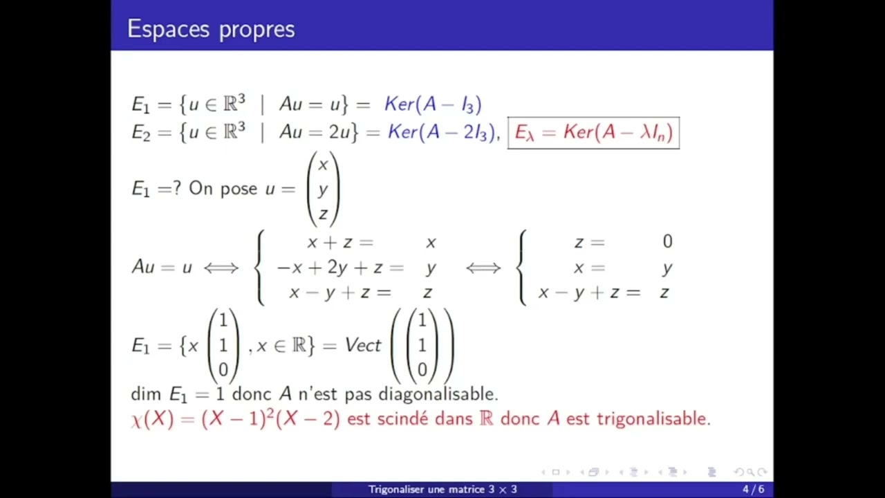 Trigonalisation d'une matrice (sans indication)