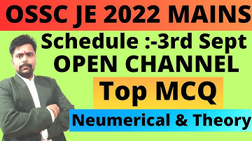 63. OSSC JE 2022 MAINS RE-EXAM Top Numerical Concepts From OPEN CHANNEL FLOW | OSSC JE 2022 MAINS RE