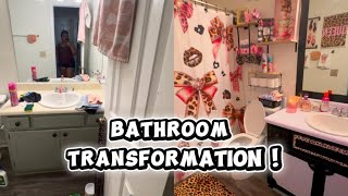 Leopard & Pink Bathroom Transformation! #Leopard #Pink #Bathroom #Transformation #fyp #creativelee_e