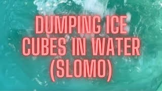 Dumping Ice Cubes in Water (SloMo then the Reverse (Close Up)