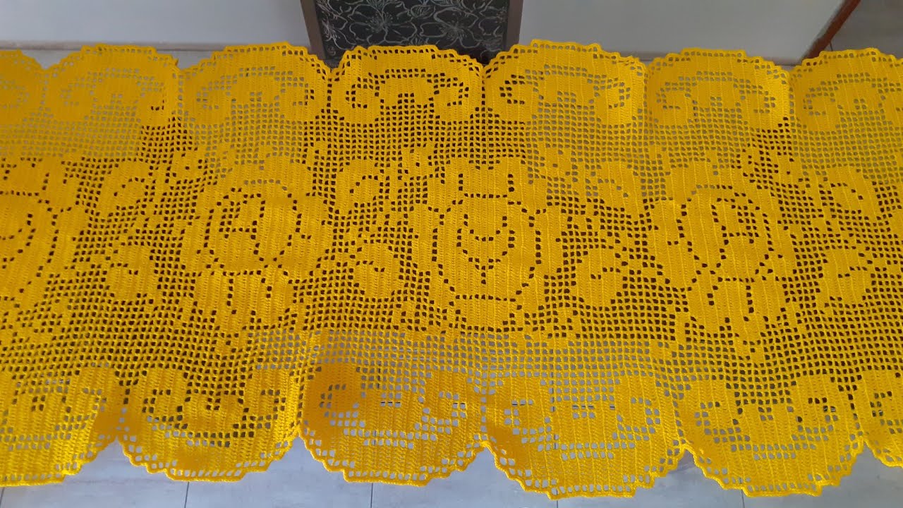 Caminho de Mesa Jardim de Rosas Parte 1/7 #crochefile