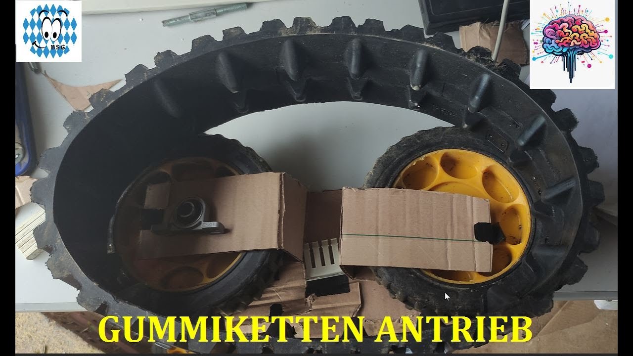 😱DIY RC LawnMower Electric Hybrid - PART 2 - Wie baue ich den Gummikettenantrieb Montagefreundlich♥️