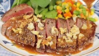 Steak with Garlic Sauce Recipe | Collabo with