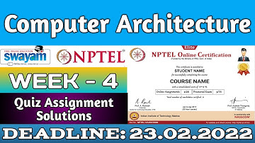 NPTEL Computer Architecture WEEK 4 ASSIGNMENT ANSWERS | 2022