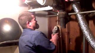 replacing a section of cracked  cast iron drain pipe in 20 minutes
