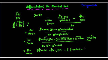 differentiation - The quotient rule