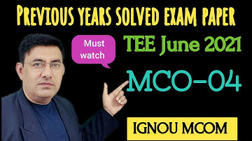 #IGNOU #MCOM #MCO-04 #TEE JUNE 2021 solved paper