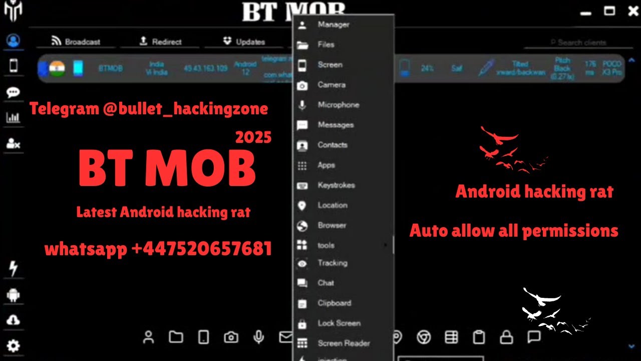 BTMOB Android RAT v3.6 (2026) – Advanced Android RAT | Fast & Stable