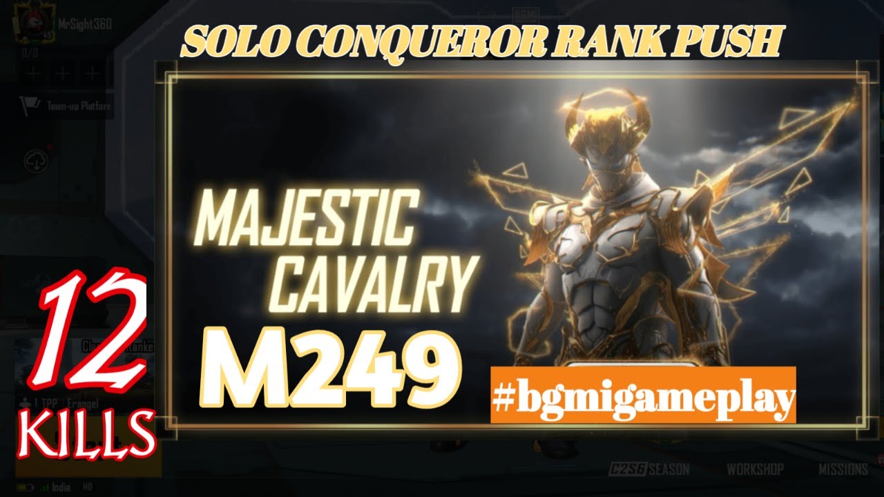 BGMI SOLO CONQUEROR RANK PUSH C2S6 💥 12 KILLS SANHOK MAP BGMIGAMEPLAY TACAZ GAMING M249 BGMI