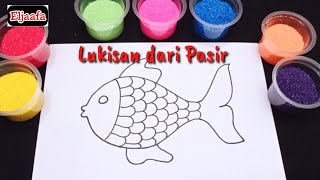 Cara Membuat Lukisan dari Pasir tema 7 kelas 1 | Menggambar ikan