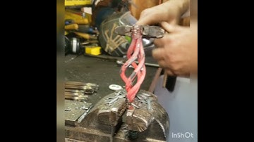 Making a basket handle for a firepoker.