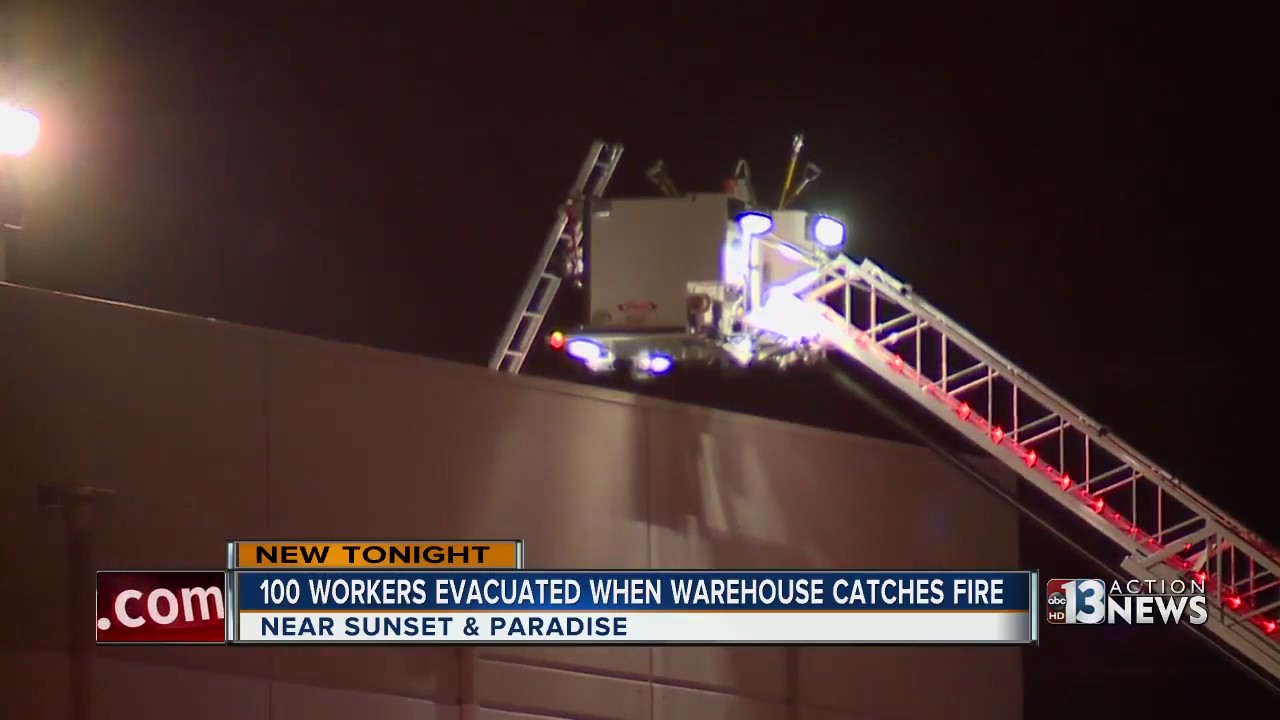 More than 100 employees evacuated in Las Vegas warehouse fire