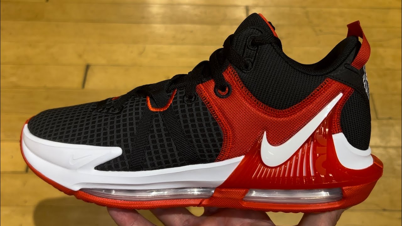 Nike LeBron Witness 7 Black Red Basketball Shoes - YouTube
