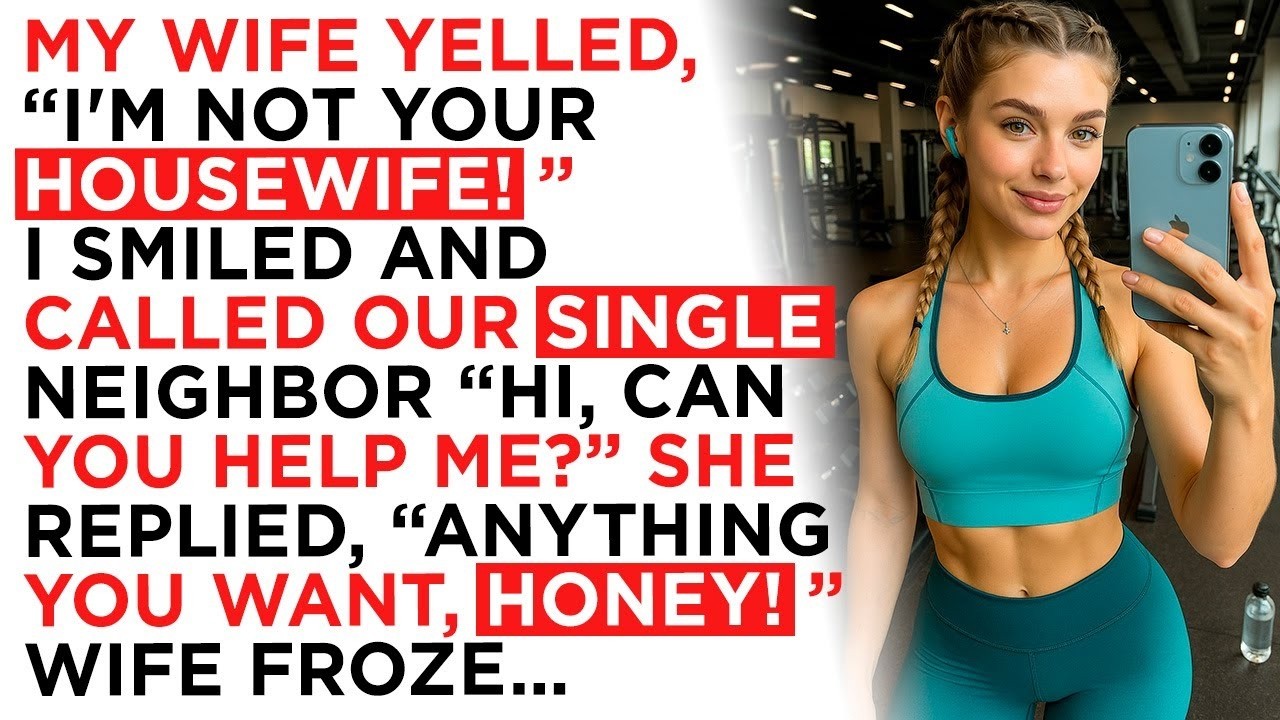 My wife yelled, “I'm not your housewife!” I smiled and called our single neighbor “Hi, can