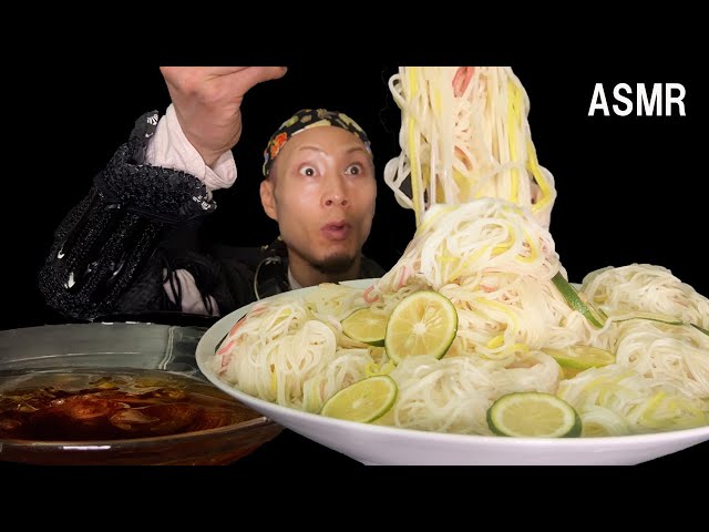 【Mukbang】Samurai eat somen (noodles)! / サムライがそうめんを食べる!【Eating Sounds】
