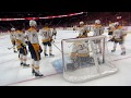 Nashville Predators behind the net pre-game warm-up at the Predators @ Senators hockey game