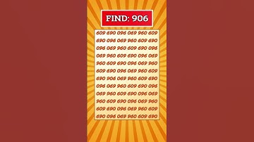 🧭 Find the number 906 — Eye test Challenge | Can You Spot It Fast? #shorts