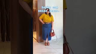 LOOKS COM SAIAS JEANS #modafeminina #evangelica #look #mulher #moda #shorts
