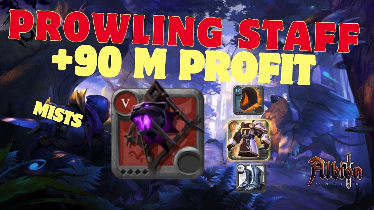 +90M Profit / Albion Online / Prowling Staff Mists Pvp Fight / Kill Them All =) 
