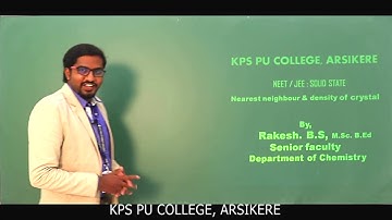 NEET /JEE  : II PU :1. 5 :SOLID STATE   (Super tricks to find nearest neighbour atoms) by  RBS Sir