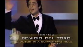 Benicio Del Toro Winning Oscar in 2001