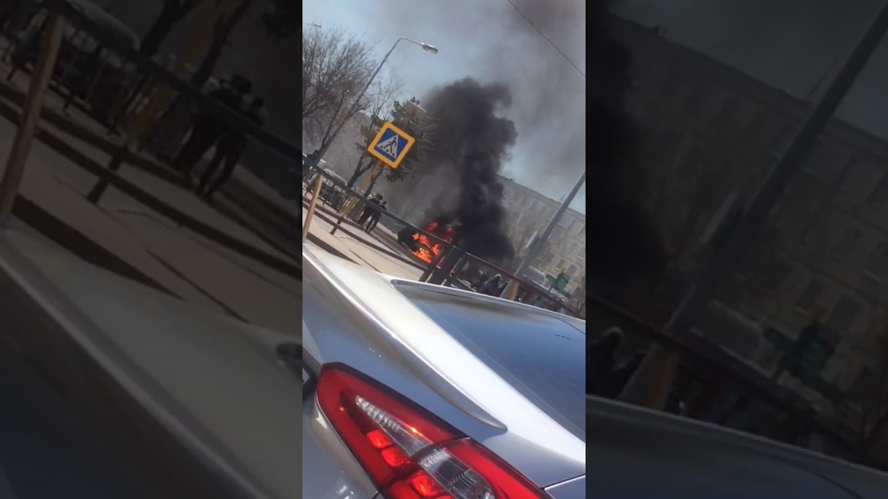 казахстанские новости онлайн Горит машина в Астане