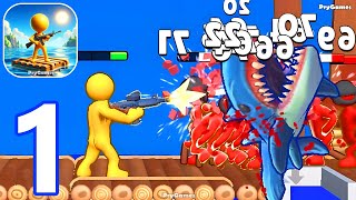 Raft Hero - Gameplay Walkthrough Part 1 Stickman Raft Survival Ocean Fight (Android,iOS) screenshot 4