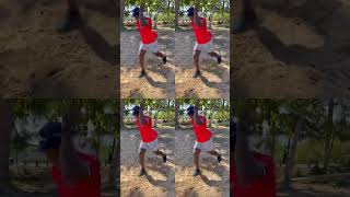 Training Moises, Dominican Baseball Player In Las Terrenas.