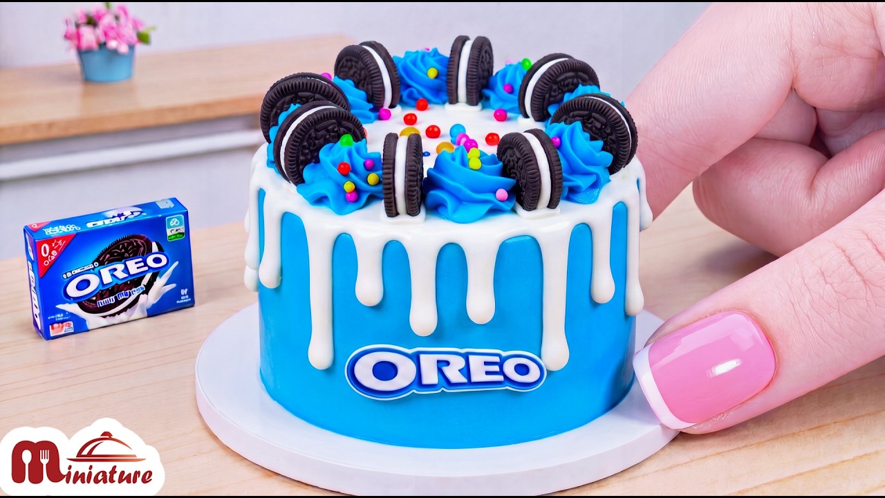 💙 Perfect Mini Blue Oreo Chocolate Drip Cake Decorating Ideas | ASMR Cooking Mini Food