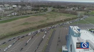 VIDEO: Runway in East Hartford converted into mass drive-thru vaccine clinic