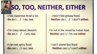 Agreements  so-Too/ neither-either