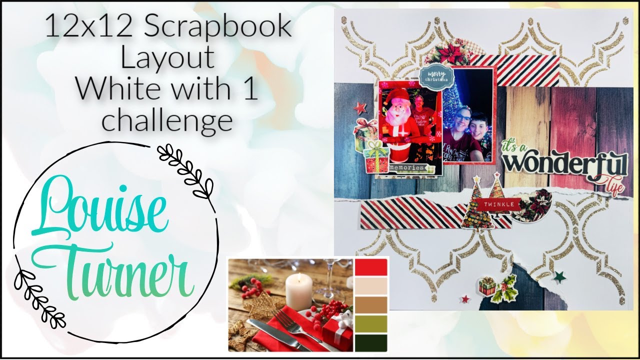 Moodboard Challenge Layout 12x12 Scrapbook page for White with 1