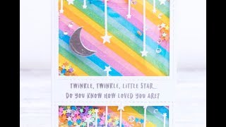 Striped Moon & Stars Shaker Card