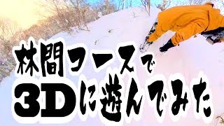 ３Dにスノーボードで滑ってみた！たっき～ビデオブログ　2018年12月29日　テイネハイランド林間コース　360度カメラ