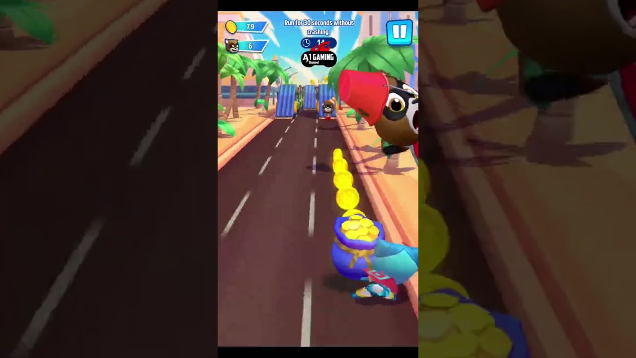 Talking Tom Hero Dash Blue Wave Angela Run For 30 Seconds without Crashing Funny Gameplay 