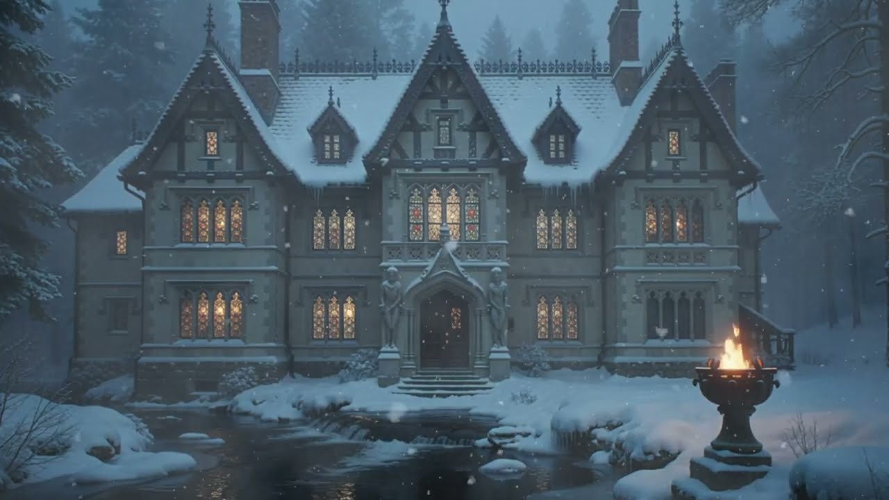 Peaceful Winter Temple ❄️ Cinematic Meditation Video for Mindfulness and Deep Sleep